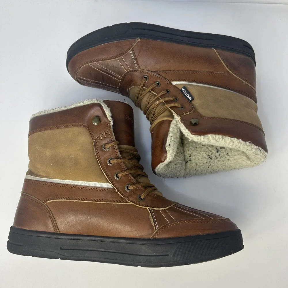 Nautica Men's Lockview Duck Boots - Brown/Tan - Size‎ 11 - Winter Snow Boots
